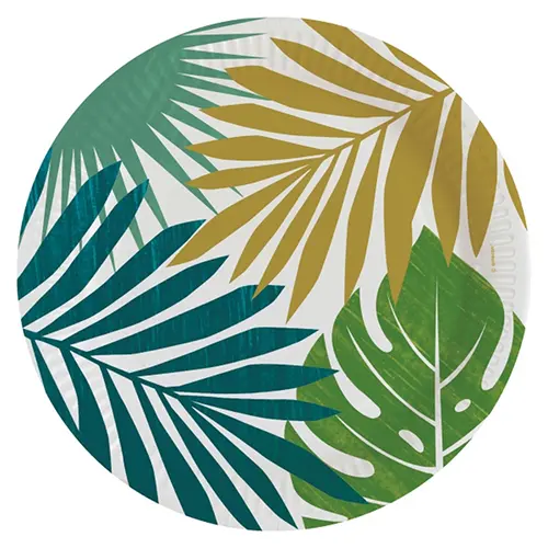 [9913800] Lot De 8 Assiettes Feuilles
