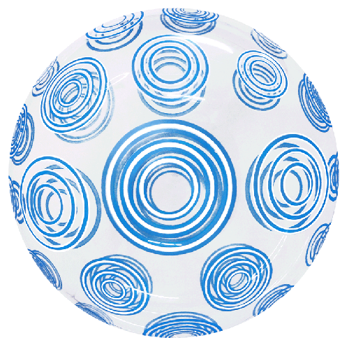 [BBQ010-18] Printed Bubble Bleu Swirls - ABC