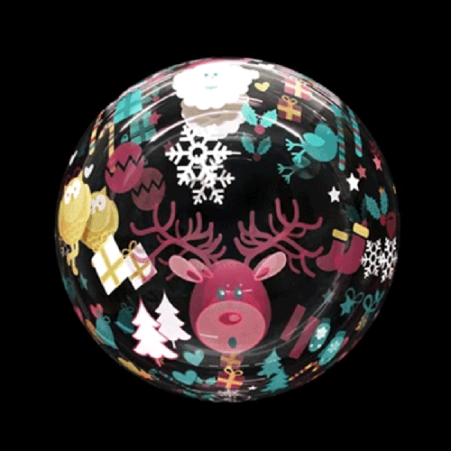 [BBQ010-34] Printed Bubble Rudolph - ABC