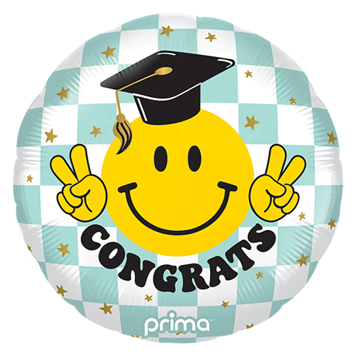 Rond Congrats Smile Face Grad Checker - Prima
