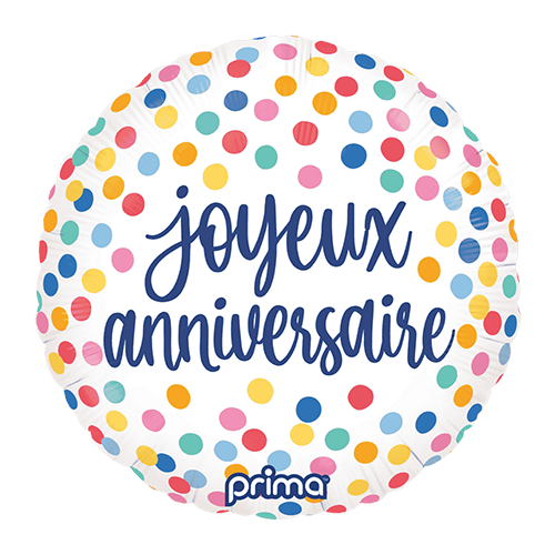 rond Joyeux Anniversaire Confetti - Prima