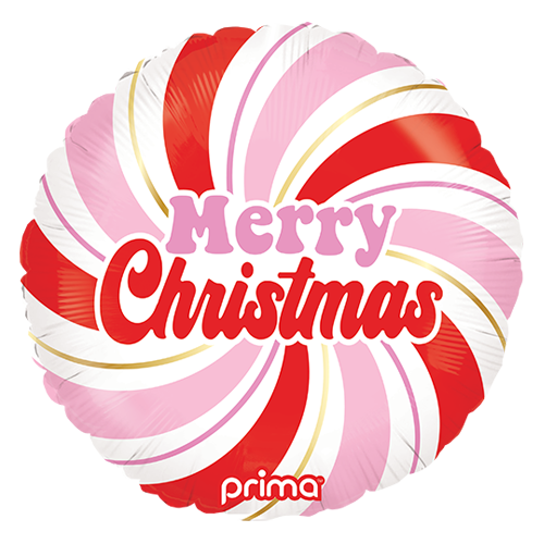 Rond Merry Christmas Pink & Red Swirl - Prima