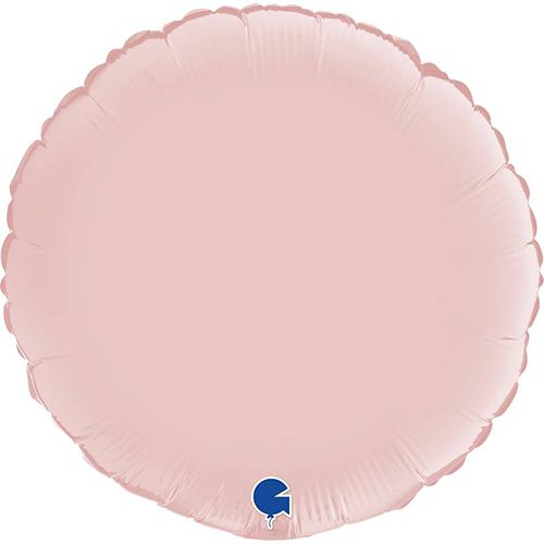 Ballons Aluminium Ronds Satin Pastel Rose - Grabo