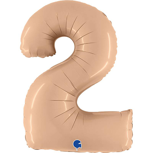 Ballons Aluminium Chiffres Satin Nude - Grabo
