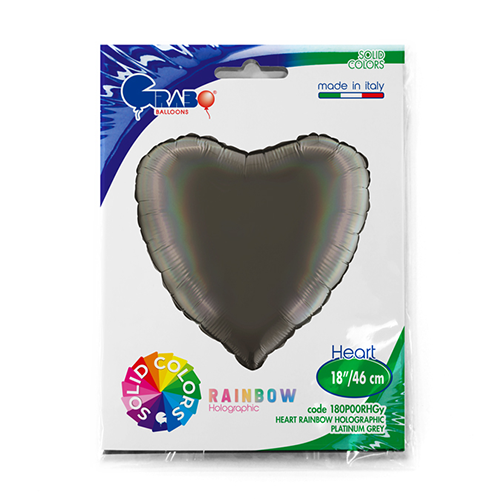 Coeur Holo Gris Platine - Grabo