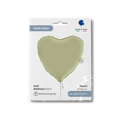 Ballons Aluminium Cœurs Satin Olive Green - Grabo