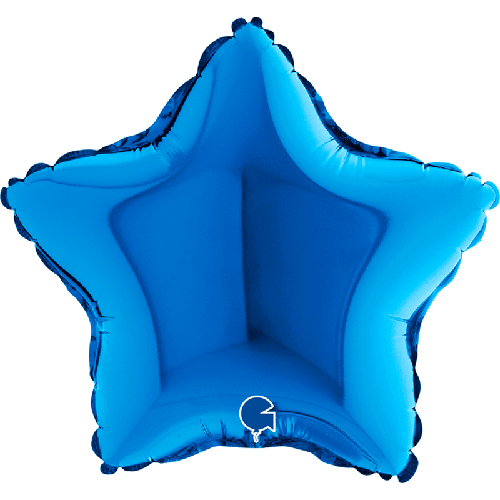 [G09200B] Ballons Aluminium Étoiles Bleu - Grabo (9" (23 cm), Vrac)