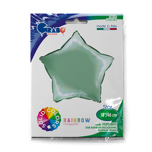 Ballons Aluminium Étoiles Holographique Platinum Tiffany - Grabo