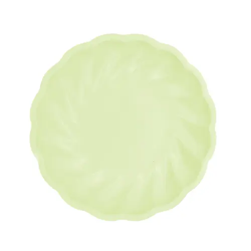 [9918258] Lot de 6 Assiettes Rondes Décor Vert (18.8cm)