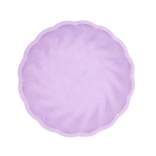 Lot de 6 Assiettes Rondes Décor Violet - Reithmuller