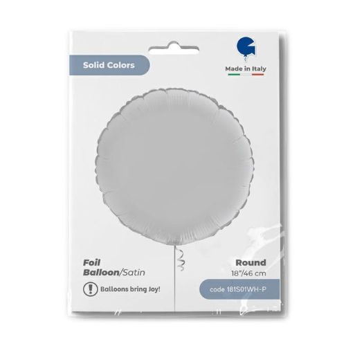Ballons Aluminium Ronds Satin Blanc - Grabo