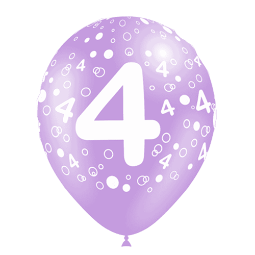Ballons Chiffre 4 Assortis - Balloonia