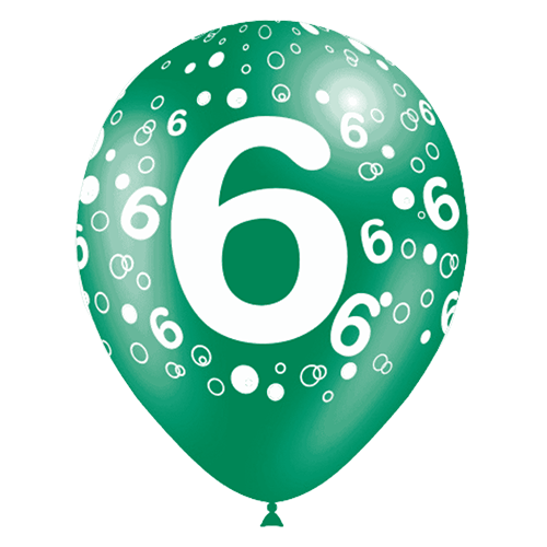 [11206*8] Ballons Chiffre 6 Assortis - Balloonia