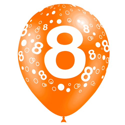 [11208*8] Ballons Chiffre 8 Assortis - Balloonia
