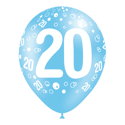 Ballons Imprimé Chiffre 20 Assortis - Balloonia
