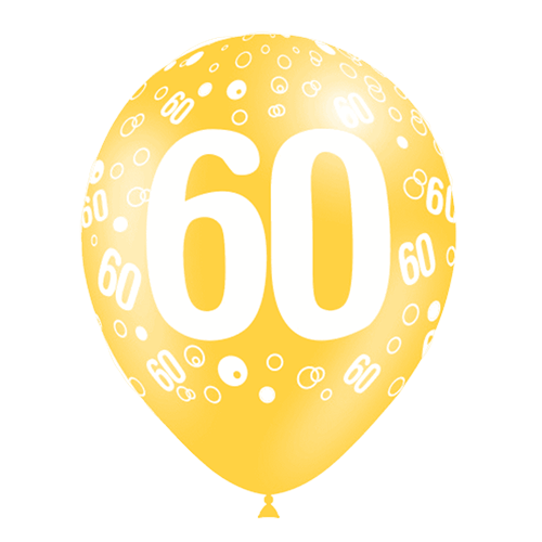 Ballons Imprimé Chiffre 60 Assortis - Balloonia