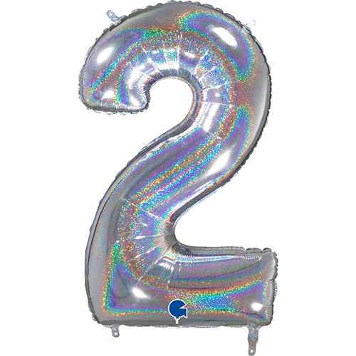 Chiffre Glitter Holo Argent - Grabo