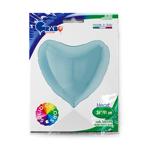 Ballons Aluminium Cœurs Pastel Bleu - Grabo