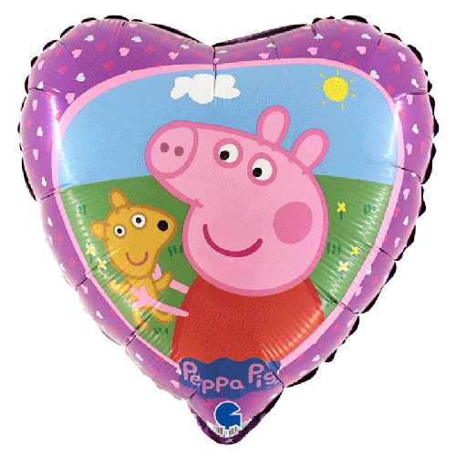 [GL18031-P] Alu Coeur Peppa Pig And Teddy Pack - Licence (18" (45 cm))