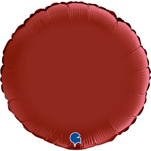 [G181S05RR] Ballons Aluminium Ronds Satin Rouge Rubis - Grabo (18" (45 cm), Vrac)