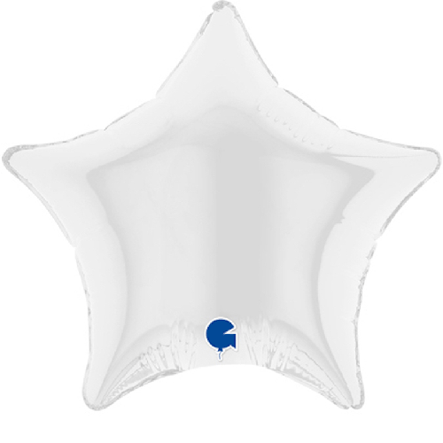 [G04218WH] Ballons Aluminium Étoiles Blanc - Grabo (4" (10 cm), Vrac)