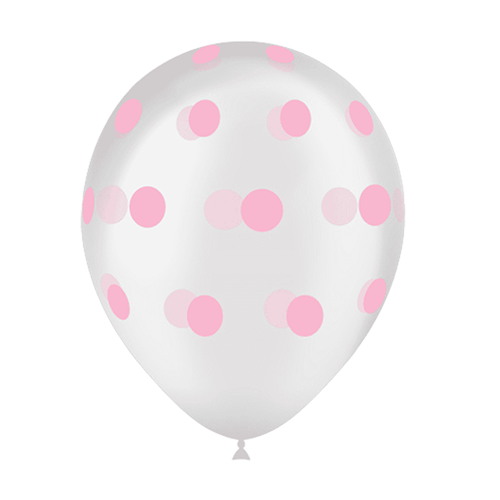 [112C0040C*8] Ballons Transparent Imprimé Dots - Balloonia (12" (30 cm), 8 pièces)