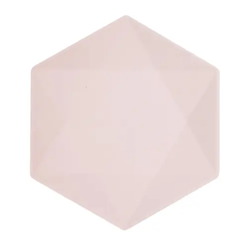 [9918231] Lot de 6 Assiettes Hexagonales Décor Rose - Reithmuller (26 cm)