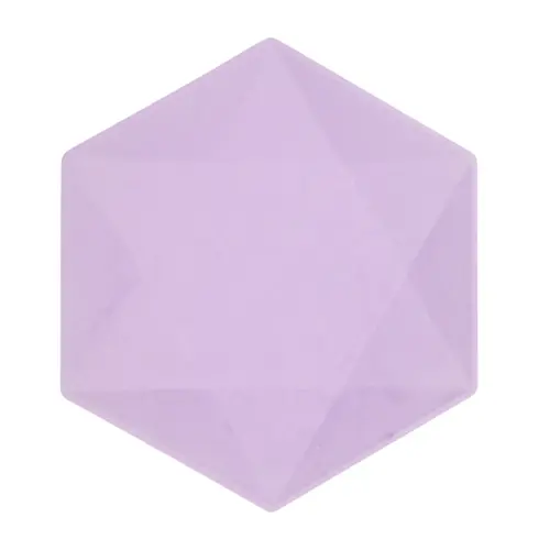 [9918235] Lot de 6 Assiettes Hexagonales Décor Violet (26cm)