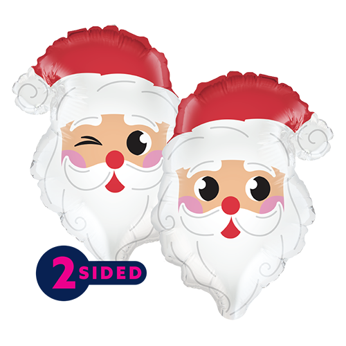 [PF-0045-11] 2 Alu 11" Air-fill Light Skin Santa Head Shape - Prima