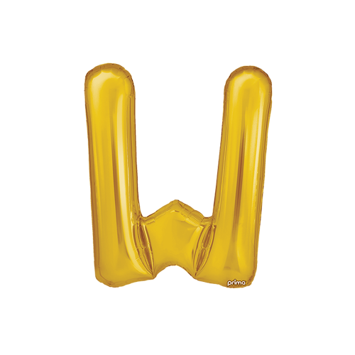 [PF-GLDW-16] Poche de 2 Alu 16" lettre W Gold - Prima