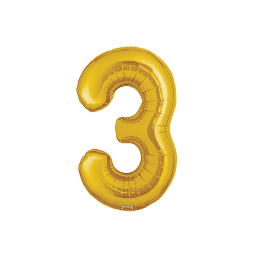 [PF-GLD3-16] Poche de 2 Alu 16" Chiffre 3 Gold - Prima