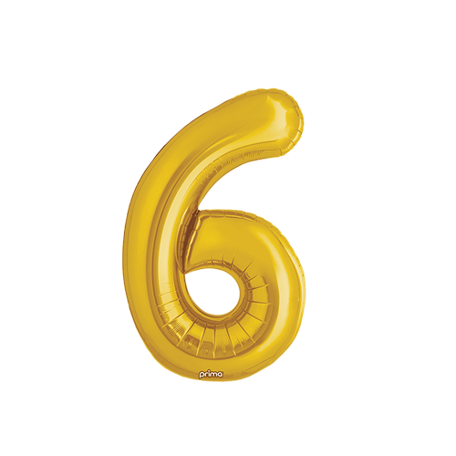 [PF-GLD6-16] Poche de 2 Alu 16" Chiffre 6 Gold - Prima
