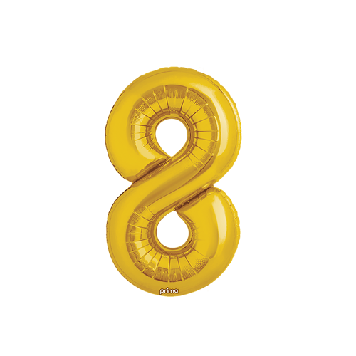 [PF-GLD8-16] Poche de 2 Alu 16" Chiffre 8 Gold - Prima