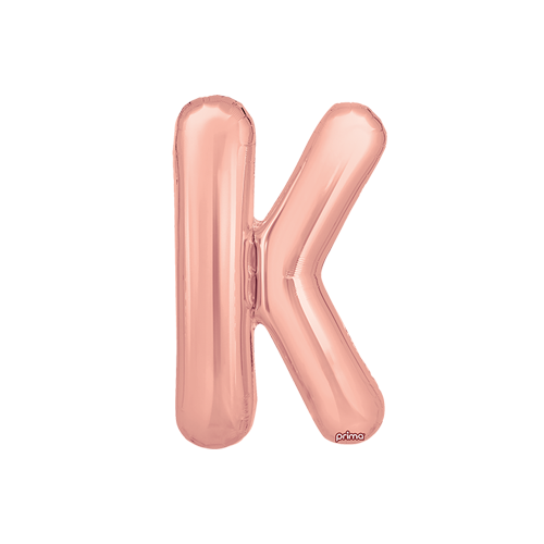 [PF-RGDK-16] Poche de 2 Alu 16" lettre K Rose Gold - Prima