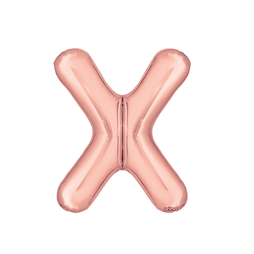 [PF-RGDX-16] Poche de 2 Alu 16" lettre X Rose Gold - Prima