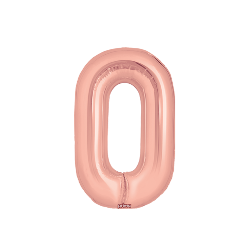 [PF-RGD0-16] Poche de 2 Alu 16" Chiffre 0 Rose Gold - Prima