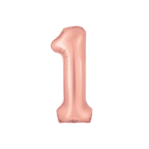 [PF-RGD1-16] Poche de 2 Alu 16" Chiffre 1 Rose Gold - Prima