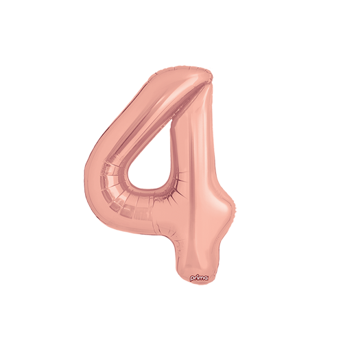 [PF-RGD4-16] Poche de 2 Alu 16" Chiffre 4 Rose Gold - Prima