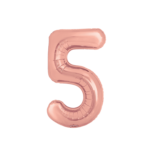 [PF-RGD5-16] Poche de 2 Alu 16" Chiffre 5 Rose Gold - Prima