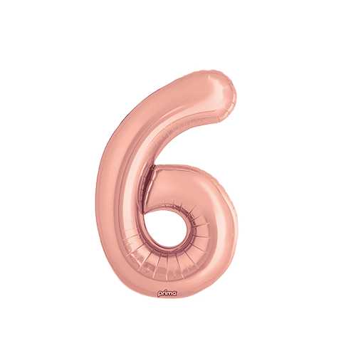 [PF-RGD6-16] Poche de 2 Alu 16" Chiffre 6 Rose Gold - Prima