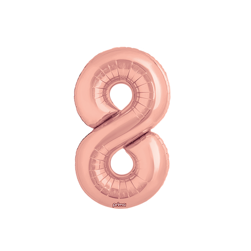 [PF-RGD8-16] Poche de 2 Alu 16" Chiffre 8 Rose Gold - Prima