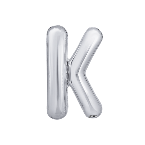 [PF-SLVK-16] Poche de 2 Alu 16" lettre K Silver - Prima