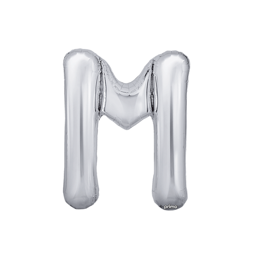 [PF-SLVM-16] Poche de 2 Alu 16" lettre M Silver - Prima