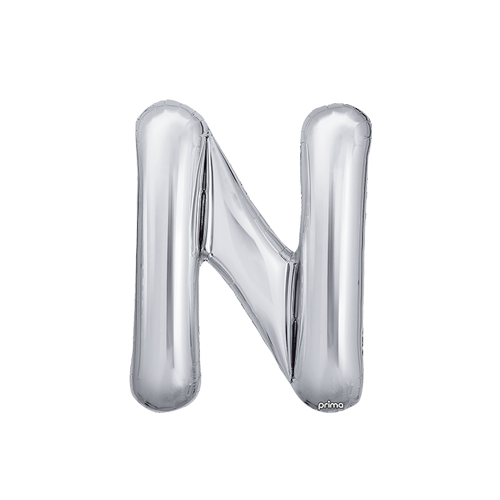 [PF-SLVN-16] Poche de 2 Alu 16" lettre N Silver - Prima