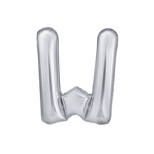 [PF-SLVW-16] Poche de 2 Alu 16" lettre W Silver - Prima