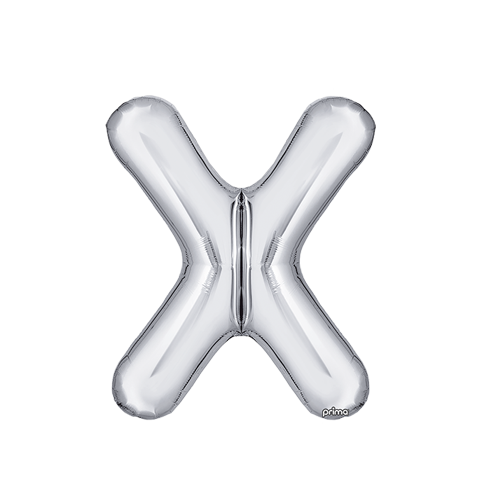 [PF-SLVX-16] Poche de 2 Alu 16" lettre X Silver - Prima