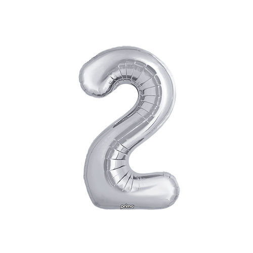 [PF-SLV2-16] Poche de 2 Alu 16" Chiffre 2 Silver - Prima