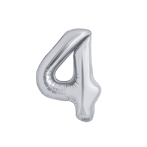 [PF-SLV4-16] Poche de 2 Alu 16" Chiffre 4 Silver - Prima
