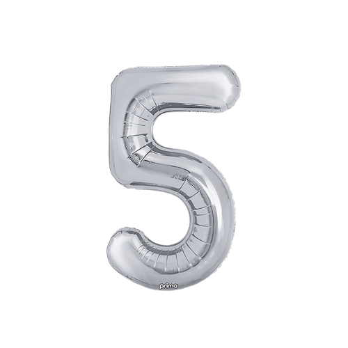 [PF-SLV5-16] Poche de 2 Alu 16" Chiffre 5 Silver - Prima