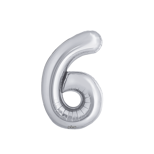 [PF-SLV6-16] Poche de 2 Alu 16" Chiffre 6 Silver - Prima